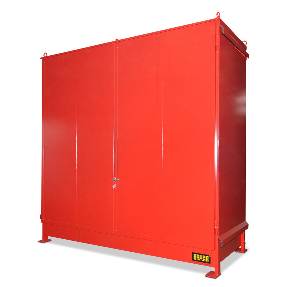Illustration du produit: Bauer® Conteneur à étagère pour 6x KTC/IBC, 2 niveaux, 2 portes battantes, rouge feu