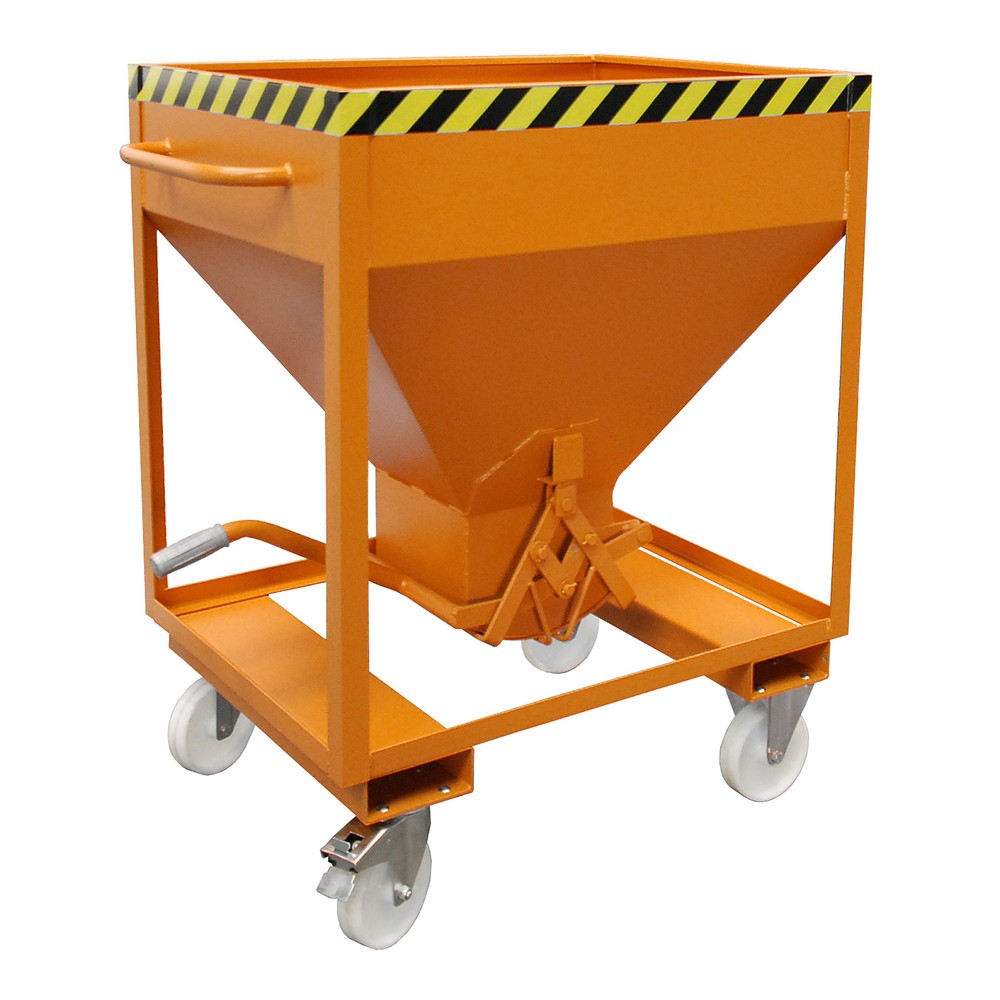 Illustration du produit: Bauer® Silo avec fermeture en ciseaux, entrées de fourche + roulettes, peint, volume 0,375 m², RAL 2000 orangé jaune