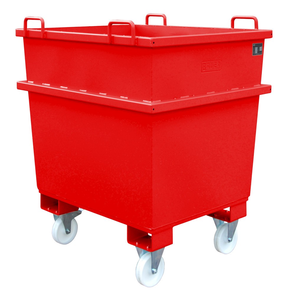 N° de l'image du produit 2 : Bauer® Conteneur universel type UC, volume 1 m³, RAL 3000 rouge feu