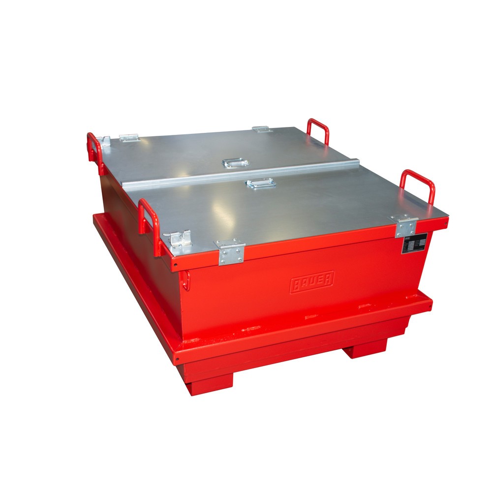 N° de l'image du produit 2 : Bauer® Conteneur universel type UC, volume 0,5 m³, RAL 3000 rouge feu