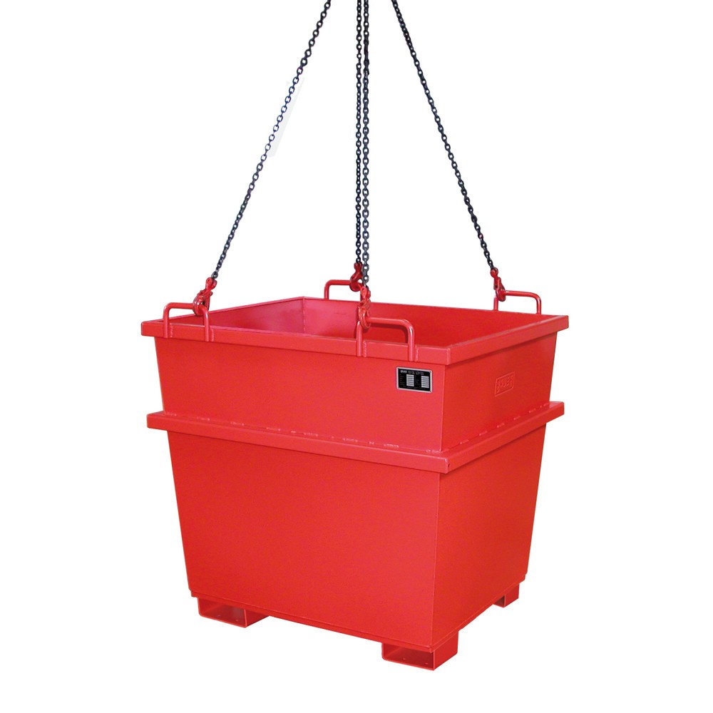 N° de l'image du produit 4 : Bauer® Conteneur universel type UC, volume 1 m³, RAL 3000 rouge feu