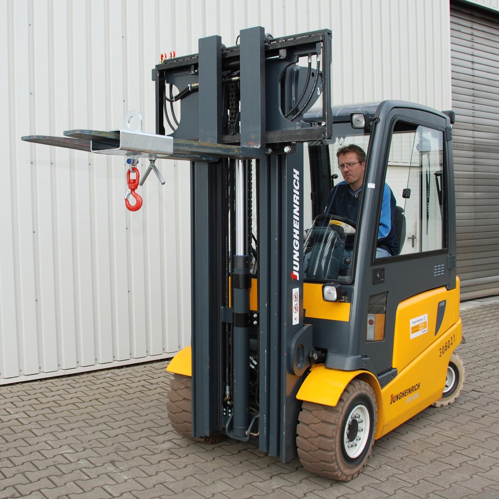 N° de l'image du produit 2 : Bauer® Crochet de charge pour chariot élévateur à fourche et grue, orange, CC 1 000 kg