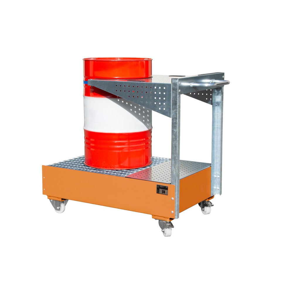 Produktabbildung Nr. 2: Bauer® Fahrbare Auffangwanne LPW, inkl. Lochplattenkonsole u. Haltegurt, gelborange