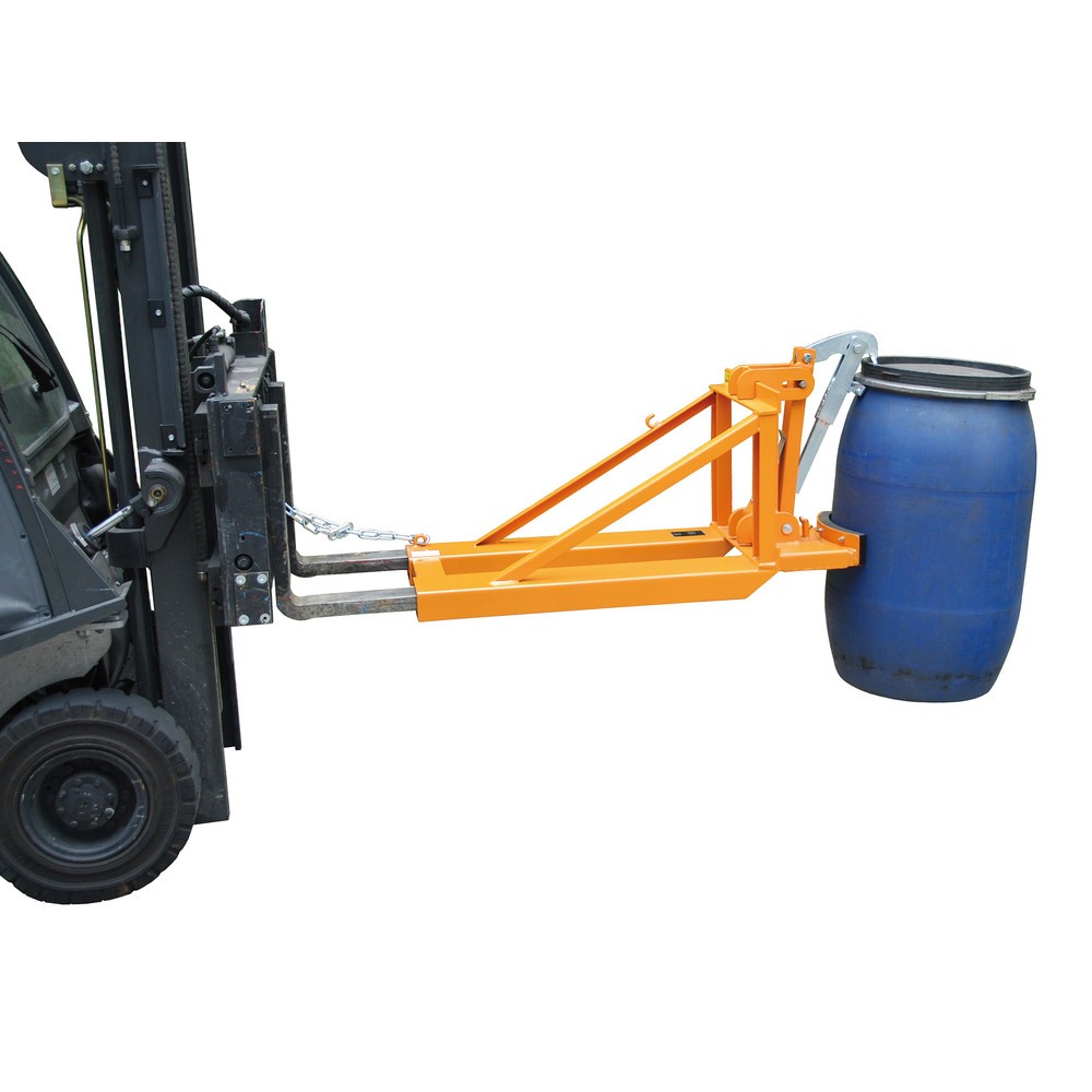 Produktabbildung Nr. 1: Bauer® Fassgreifer, Kunststoff-Deckelfässer, TK 800 kg, RAL 2000 gelborange