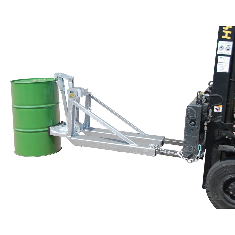 Produktabbildung: Bauer® Fassgreifer, Stahl- und Kunststoff-L-Ringfässer, TK 800 kg, feuerverzinkt