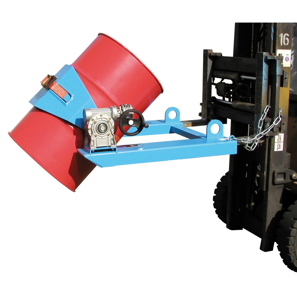 Produktabbildung Nr. 1: Bauer® Fasskipper, TK 300 kg, für Fass-Ø 350-600 mm, Handkurbel, RAL 5012 lichtblau