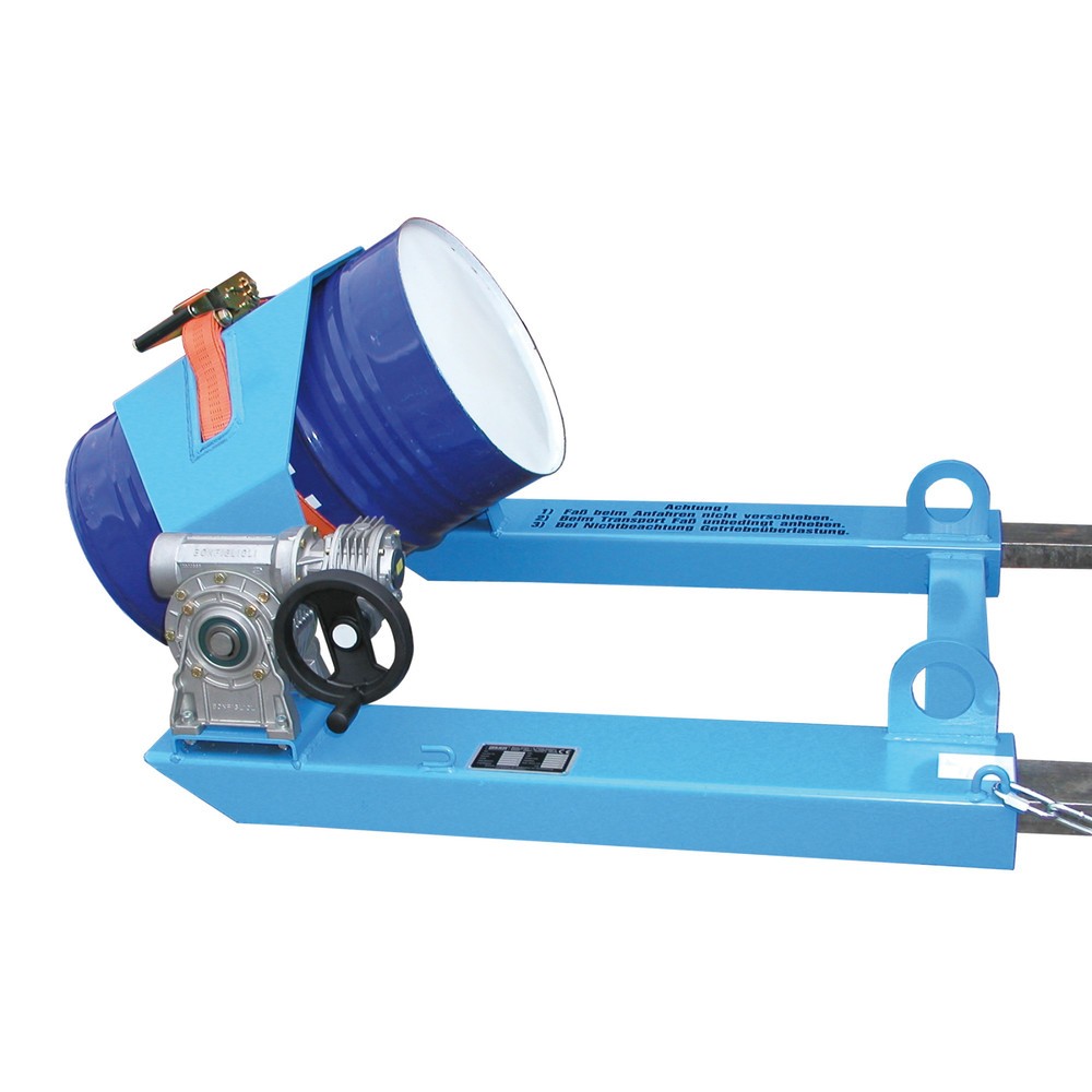 Produktabbildung Nr. 4: Bauer® Fasskipper, TK 300 kg, für Fass-Ø 350-600 mm, Handkurbel, RAL 5012 lichtblau