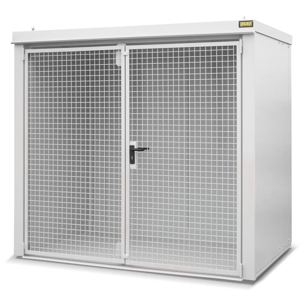 Produktabbildung: Bauer® Gasflaschen-Container GFC-B, feuerbeständig, für max. 45 Flaschen, grauweiß