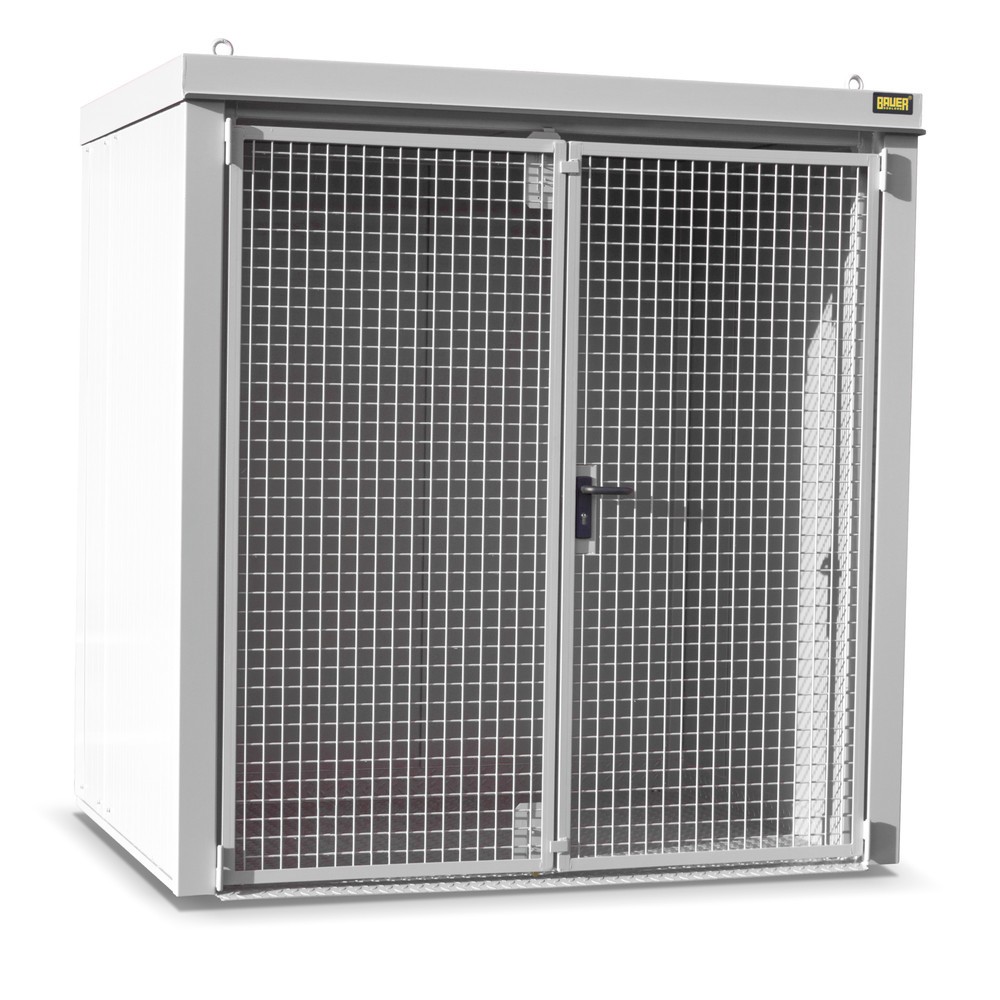 Produktabbildung: Bauer® Gasflaschen-Container GFC-B, feuerbeständig, für max. 35 Flaschen, grauweiß