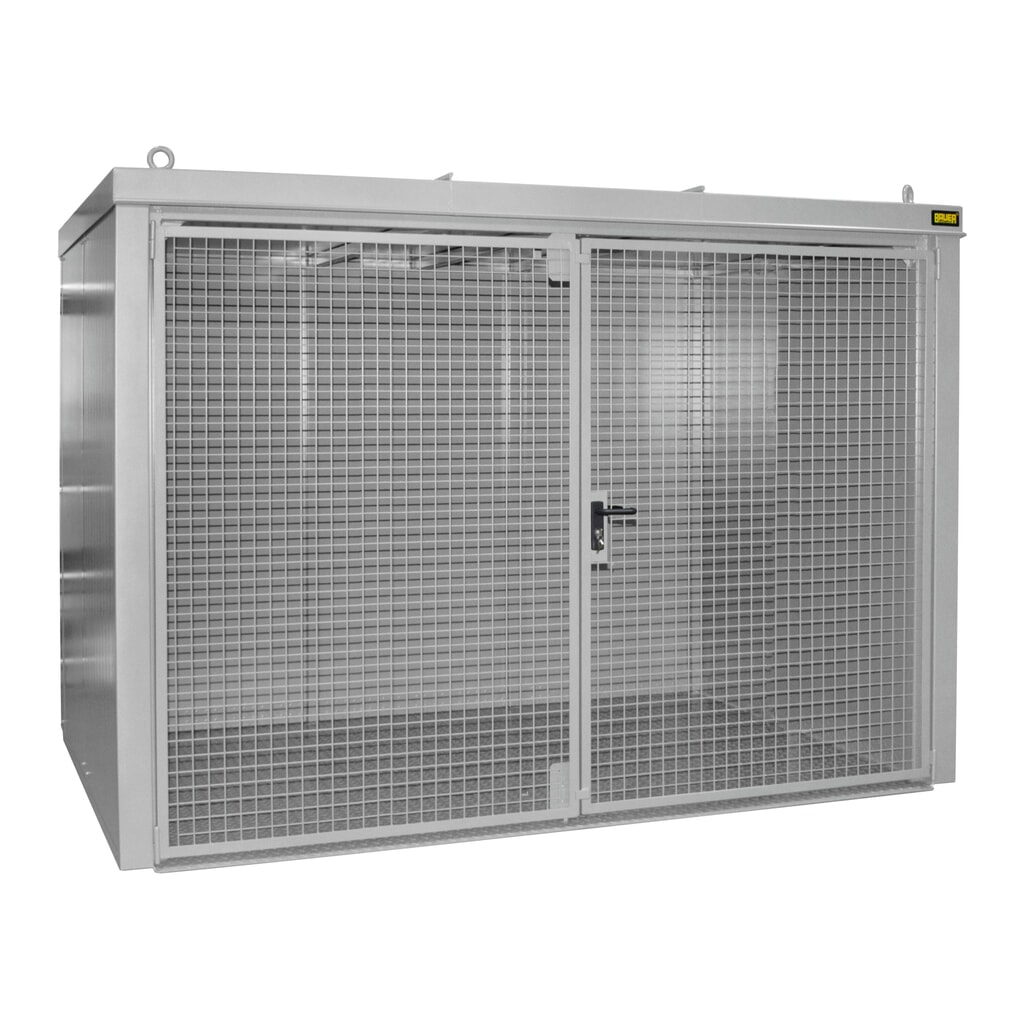 Produktabbildung: Bauer® Gasflaschen-Container GFC-B, feuerbeständig, für max. 60 Flaschen, mausgrau