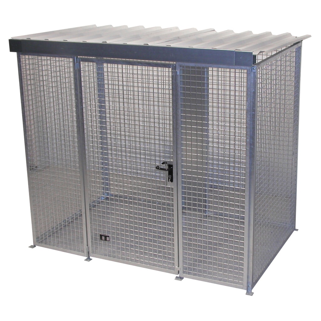 Produktabbildung: Bauer® Gasflaschen-Container, mit Dach, 1-türig, 60 Flaschen