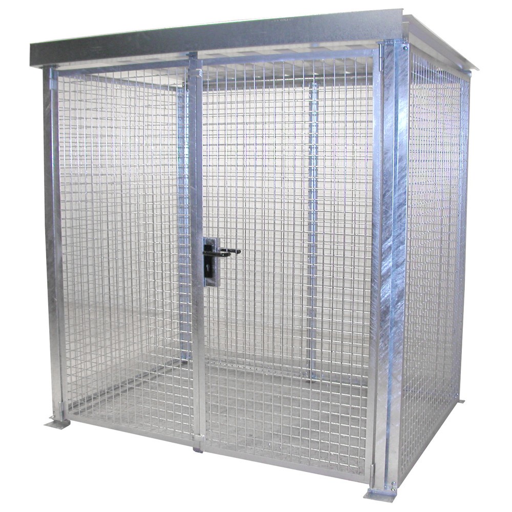Produktabbildung: Bauer® Gasflaschen-Container, mit Dach, Doppelflügeltür, 48 Flaschen