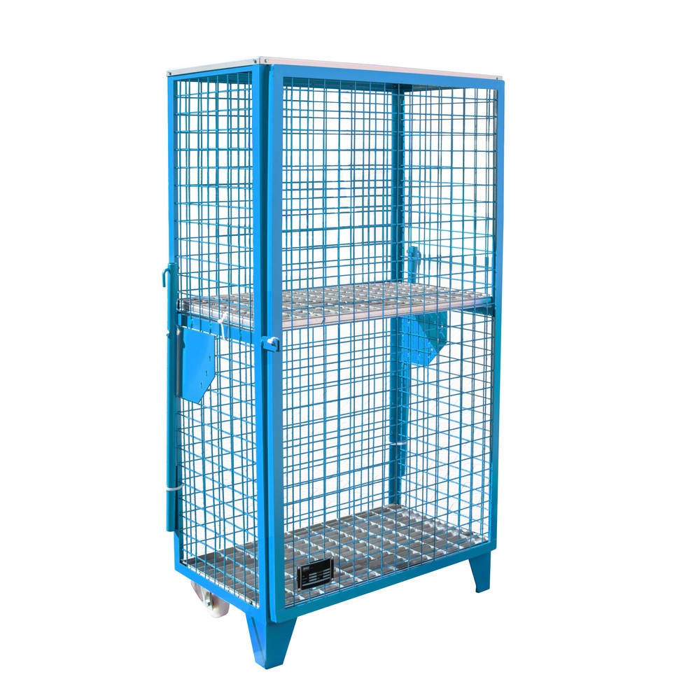 Produktabbildung: Bauer® Gasflaschen-Gitterschrank, 1-türig, Sockelfüße/Räder, HxBxT 1.580 x 860 x 500 mm