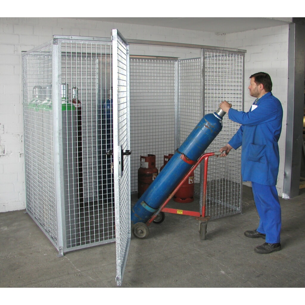 Produktabbildung Nr. 2: Bauer® Gasflaschen-Lagerbox TRGS 510 ohne Dach, 1-türig, 60 Flaschen