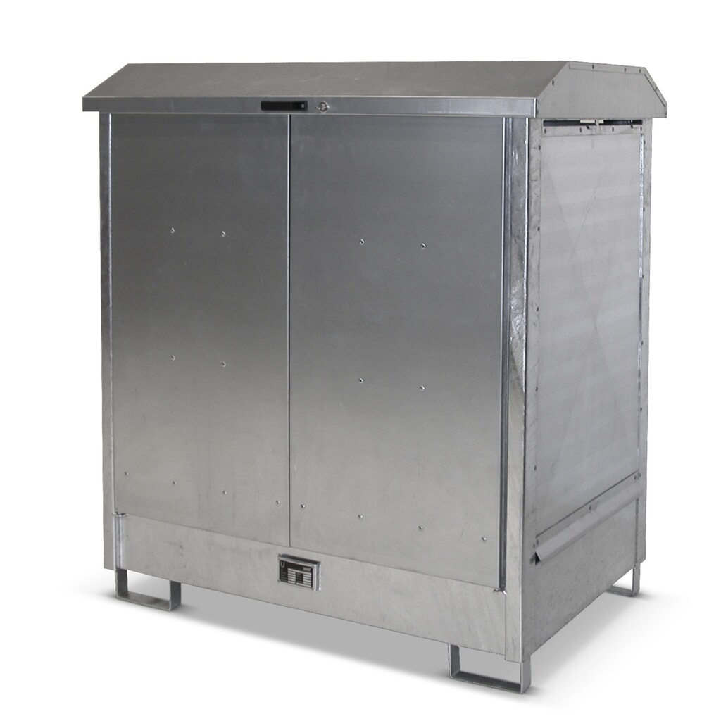 Produktabbildung Nr. 1: Bauer® Gefahrstoff-Depot GD-N, inkl. Auffangwanne für 2x 200 l, HxBxT 1.610 x 1.440 x 1.015 mm