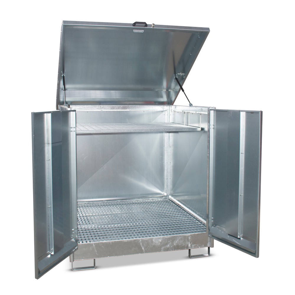 Produktabbildung Nr. 2: Bauer® Gefahrstoff-Depot GD-N, inkl. Auffangwanne für 4x 200 l, HxBxT 1.550 x 1.440 x 1.500 mm