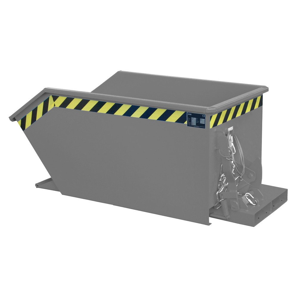 Product afbeelding: Bauer® Kantelbak, lage bouwhoogte, gelakt, volume 0,3 m³, RAL 7005 muisgrijs