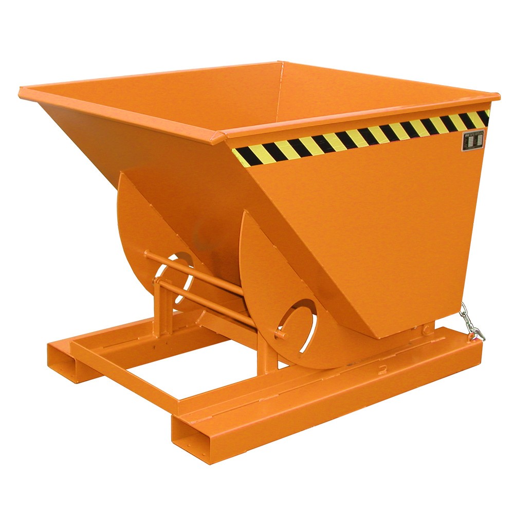 Product afbeelding: Bauer® Kantelbak met afrolmechanisme, cap. 1.000 kg, gelakt, volume 0,75 m³, RAL 2000 geeloranje