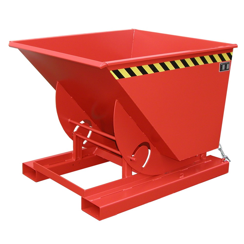 Product afbeelding: Bauer® Kantelbak met afrolmechanisme, cap. 1.000 kg, gelakt, volume 0,75 m³, RAL 3000 vuurrood