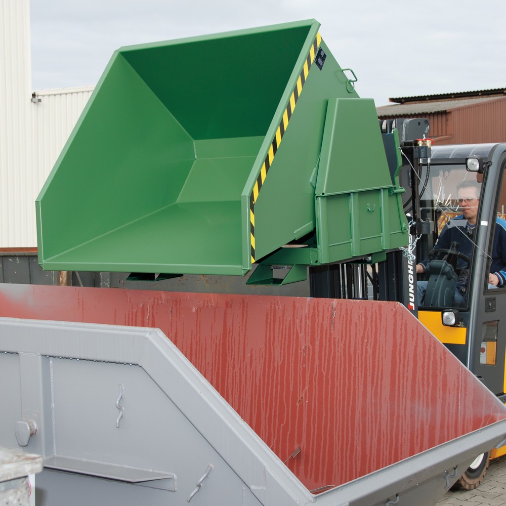 Productafbeelding nr. 4: Bauer® Kantelbak met afrolmechanisme Premium, brede bouwvorm, gelakt, zonder deksel, volume 0,3 m³, RAL 2000 geeloranje