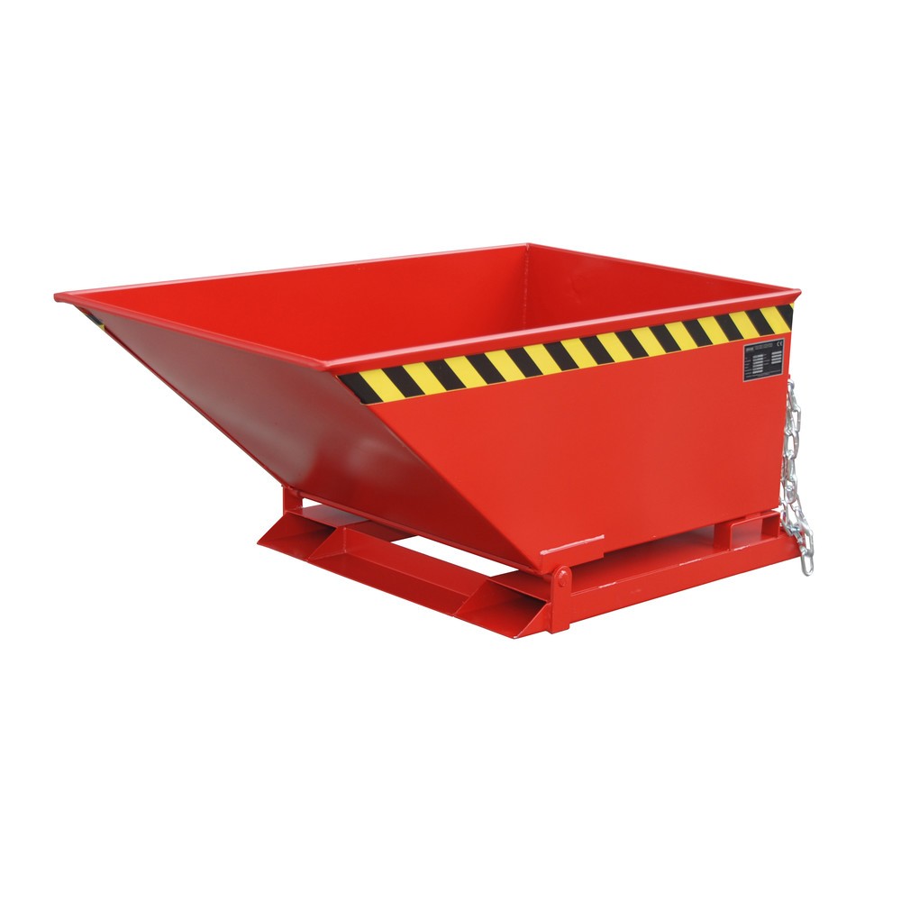 Product afbeelding: Bauer® Kiepbak, lage kuip, gelakt, volume 0,4 m³, RAL 3000 vuurrood