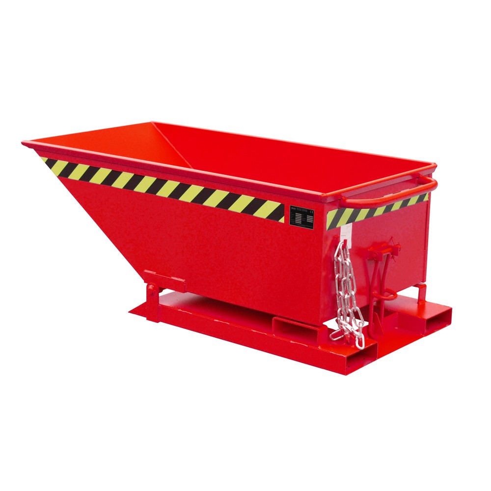 Product afbeelding: Bauer® Kiepbak, lage kuip, gelakt, volume 0,25 m³, RAL 3000 vuurrood