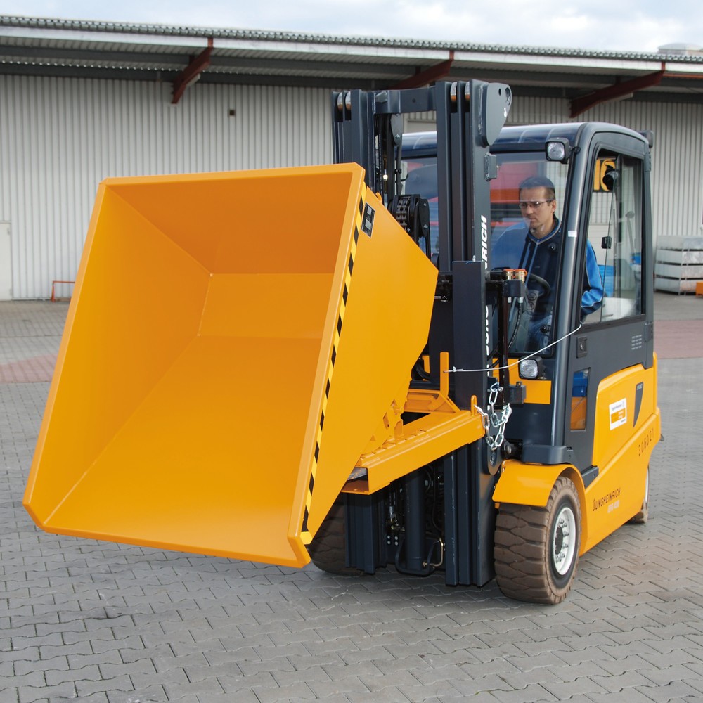 Produktabbildung Nr. 3: Bauer® Kippbehälter mit Abrollmechanik, lackiert, Volumen 0,3 m³, RAL 5012 lichtblau