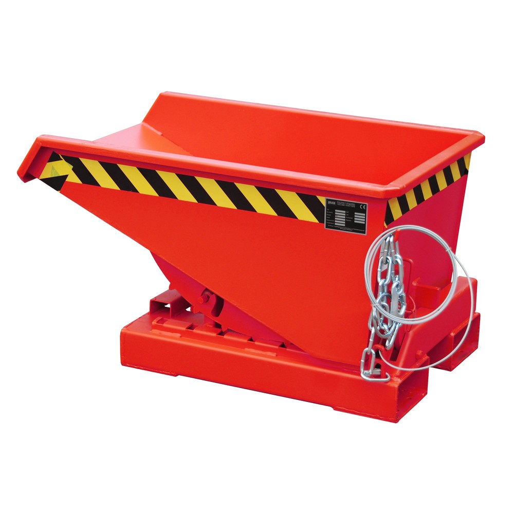 Produktabbildung Nr. 1: Bauer® Kippbehälter mit Abrollmechanik, lackiert, Volumen 0,15 m³, RAL 3000 feuerrot