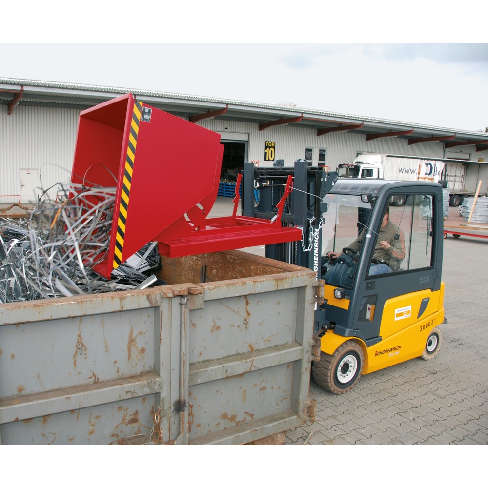 Produktabbildung Nr. 3: Bauer® Kippbehälter mit Abrollmechanik, TK 1.000 kg, lackiert, Volumen 1,5 m³, RAL 2000 gelborange