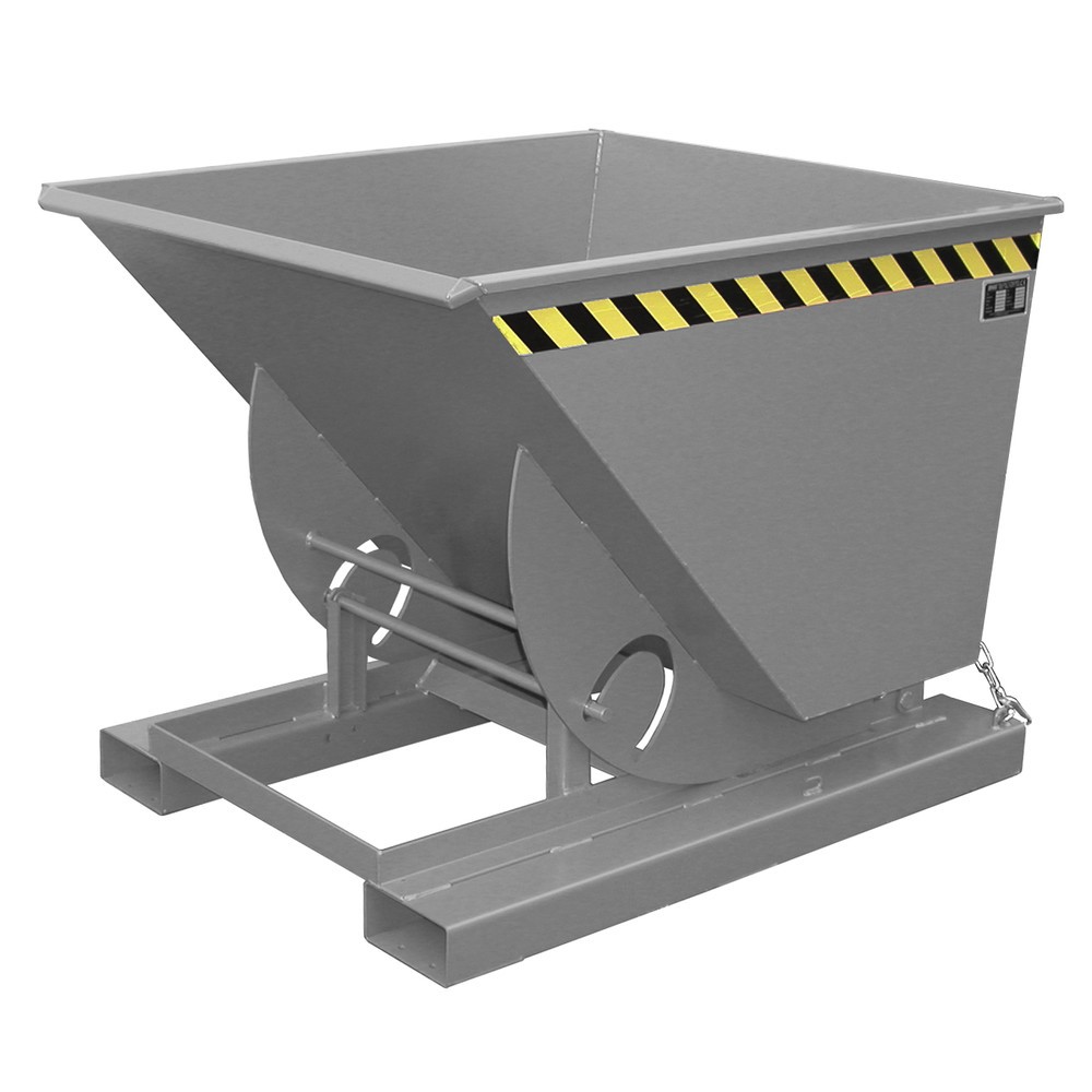 Produktabbildung: Bauer® Kippbehälter mit Abrollmechanik, TK 1.000 kg, lackiert, Volumen 0,75 m³, RAL 7005 mausgrau