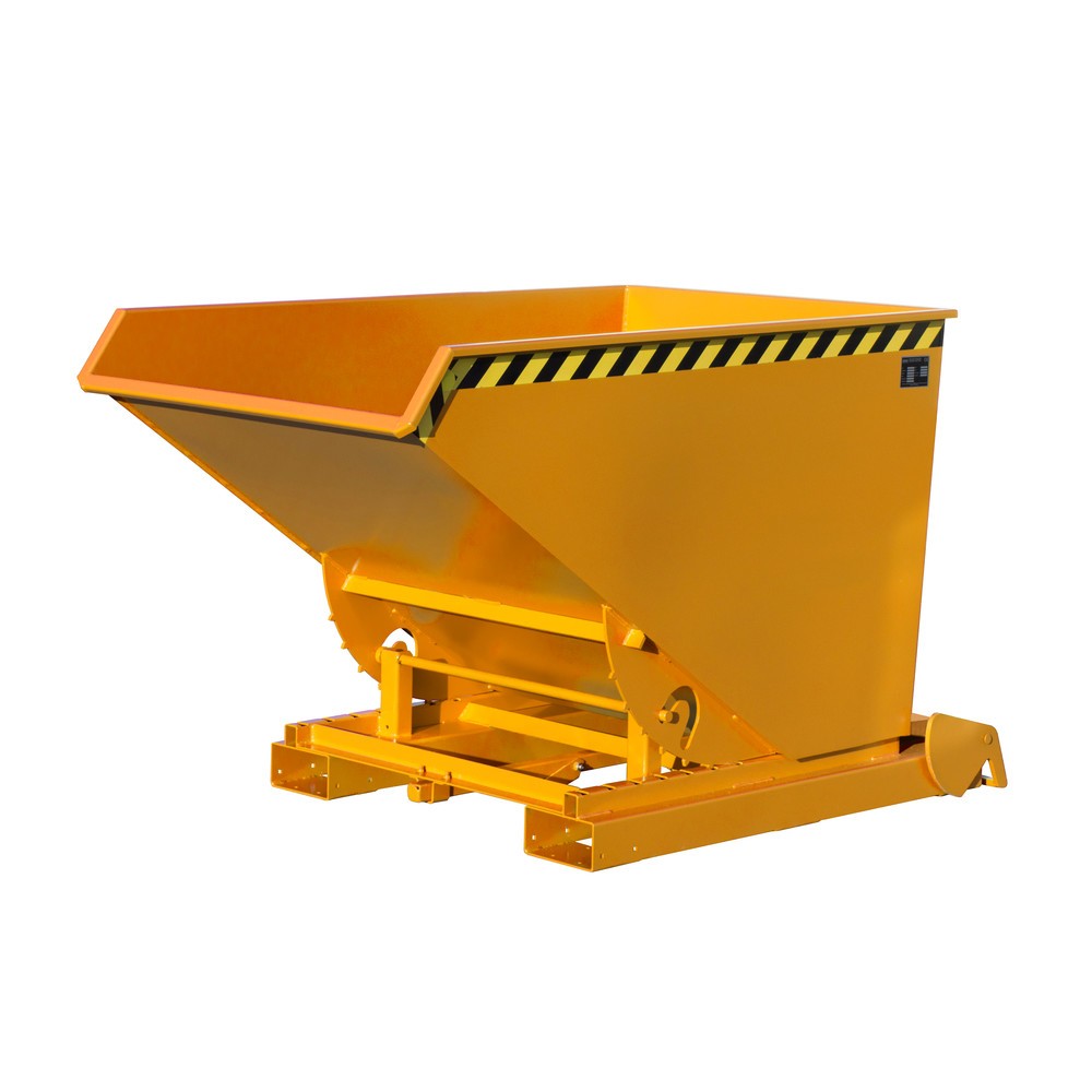 Produktabbildung Nr. 1: Bauer® Kippbehälter mit automatischer Abrollmechanik, TK 1.500 kg, lackiert, Volumen 1,2 m³, RAL 2000 gelborange