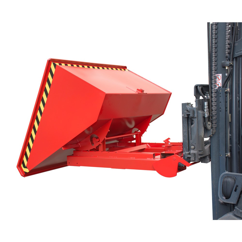 Produktabbildung Nr. 1: Bauer® Kippbehälter mit automatischer Abrollmechanik, TK 1.000 kg, lackiert, Volumen 0,9 m³, RAL 3000 feuerrot