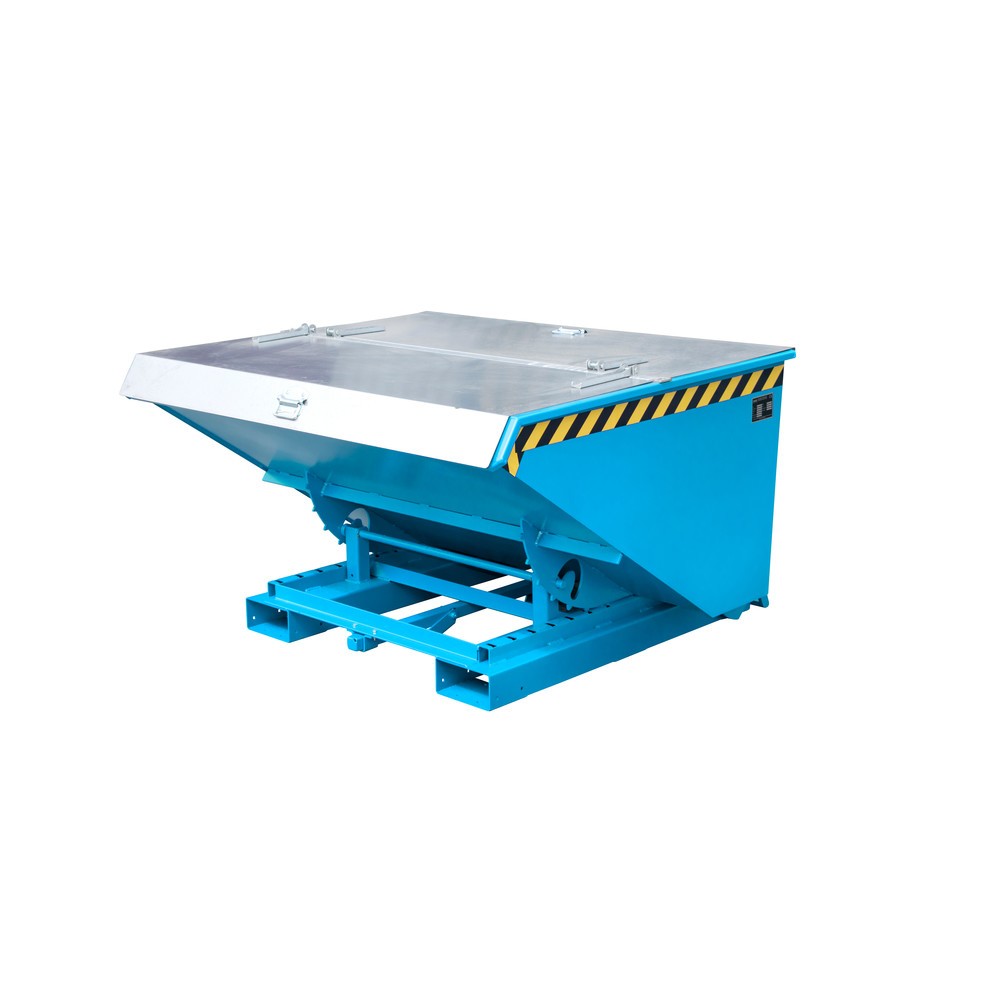 Produktabbildung Nr. 1: Bauer® Kippbehälter mit automatischer Abrollmechanik, TK 1.000 kg, lackiert, Volumen 0,9 m³, RAL 5012 lichtblau