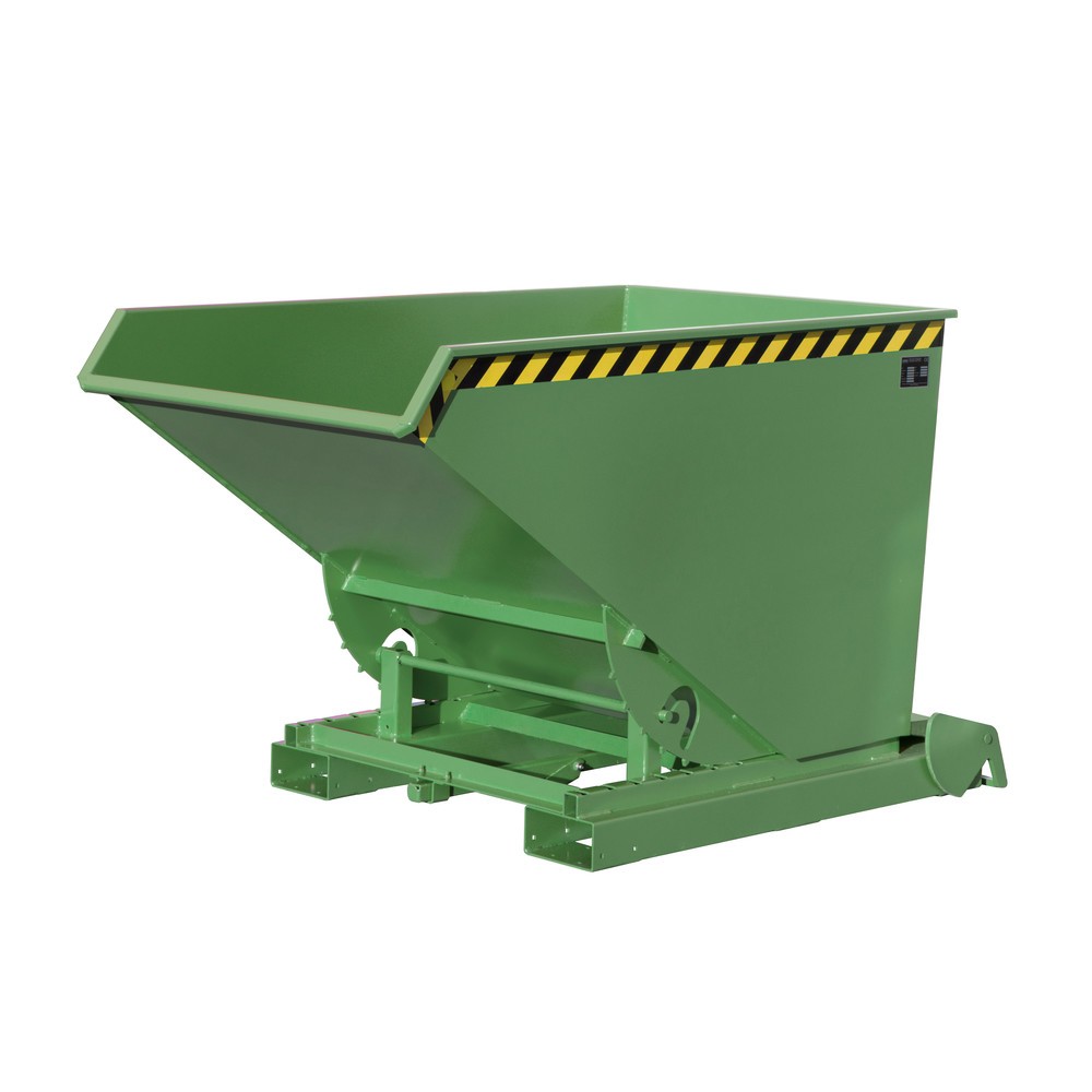 Produktabbildung Nr. 1: Bauer® Kippbehälter mit automatischer Abrollmechanik, TK 1.500 kg, lackiert, Volumen 1,2 m³, RAL 6011 resedagrün
