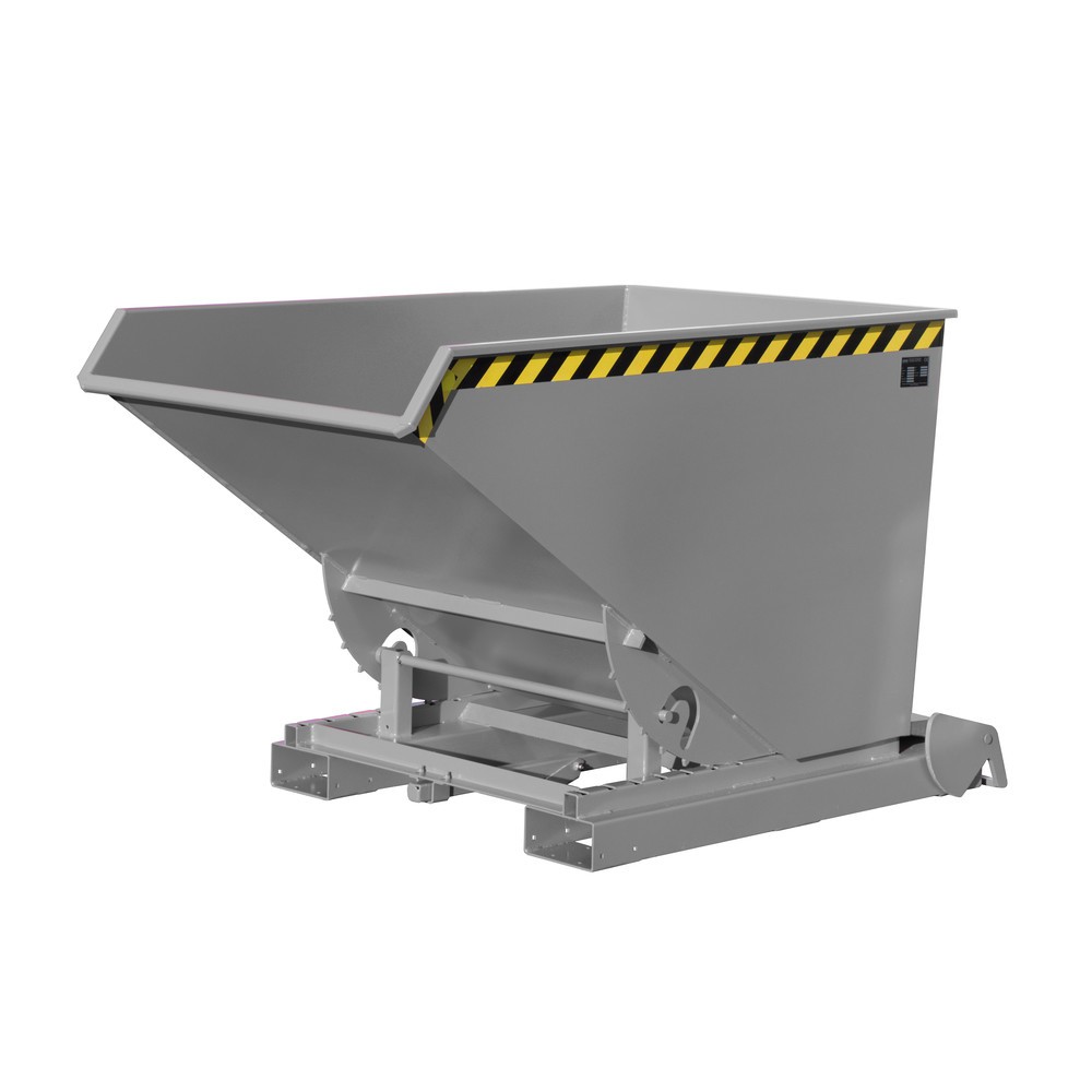 Produktabbildung Nr. 1: Bauer® Kippbehälter mit automatischer Abrollmechanik, TK 1.500 kg, lackiert, Volumen 1,2 m³, RAL 7005 mausgrau