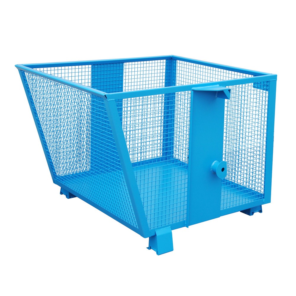 Produktabbildung Nr. 1: Bauer® Kippbehälter mit Gitterwänden, lackiert, Volumen 0,9 m³, RAL 5012 lichtblau
