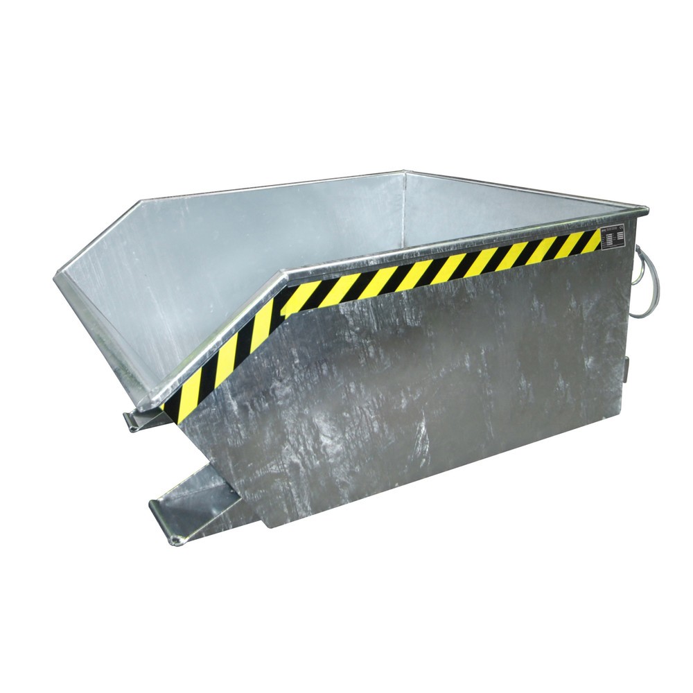 Produktabbildung Nr. 1: Bauer® Kippbehälter, niedrige Bauhöhe, verzinkt, TK 1.000 kg, Volumen 0,5 m³