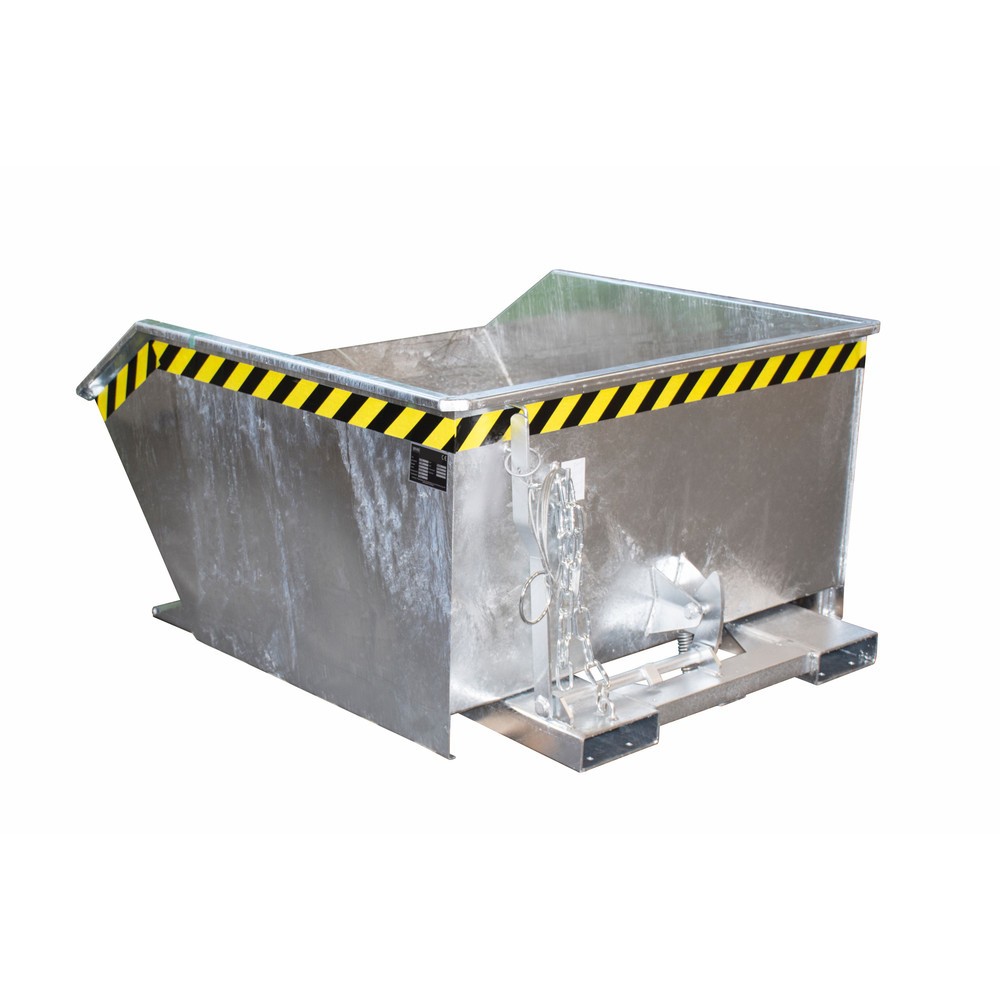 Produktabbildung: Bauer® Kippbehälter, niedrige Bauhöhe, verzinkt, TK 1.000 kg, Volumen 0,75 m³