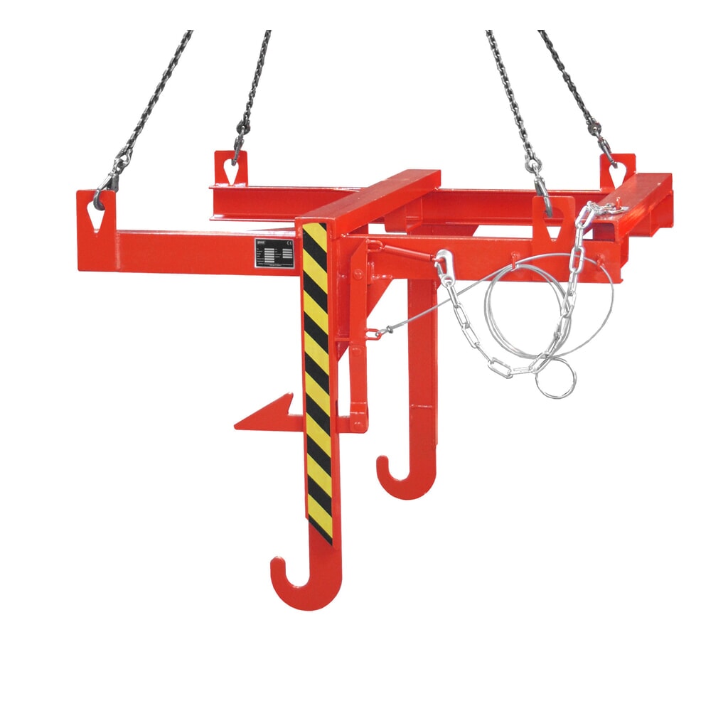 Kipptraverse für Bauer® Baustoffbehälter BBT, lackiert, Feuerrot Produktabbildung: Kipptraverse für Bauer® Baustoffbehälter BBT, lackiert, Feuerrot