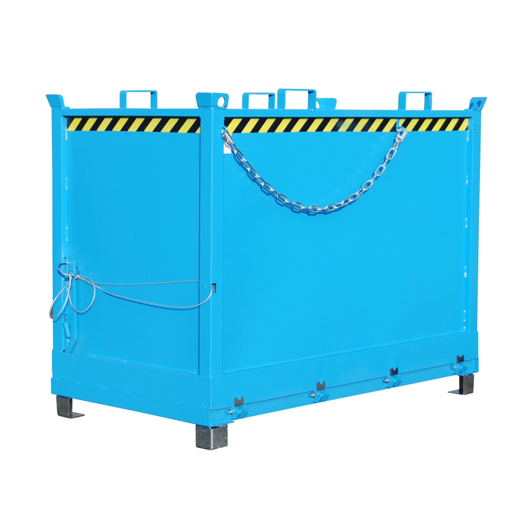 Produktabbildung: Bauer® Klappbodenbehälter, 3-fach stapelbar, lackiert, Volumen 2 m³, RAL 5012 lichtblau