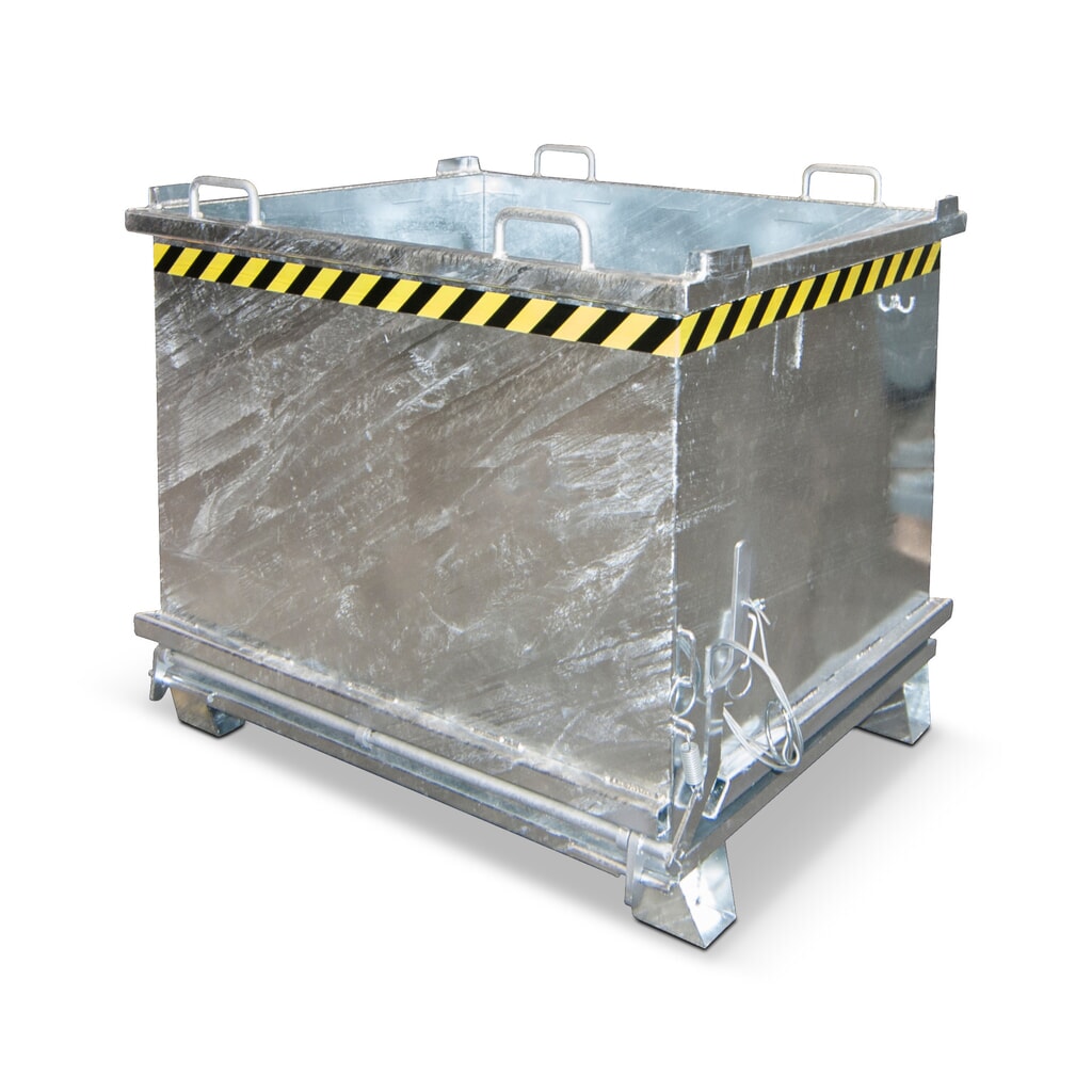 Produktabbildung: Bauer® Klappbodenbehälter, verstärkte Bodenklappe, verzinkt, TK 2.000 kg, Volumen 1,5m³