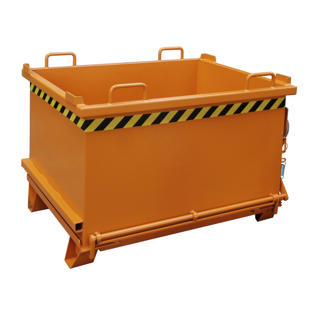 Produktabbildung Nr. 1: Bauer® Klappbodenbehälter, verstärkte Bodenklappe, lackiert, Volumen 0,75 m³, RAL 2000 gelborange