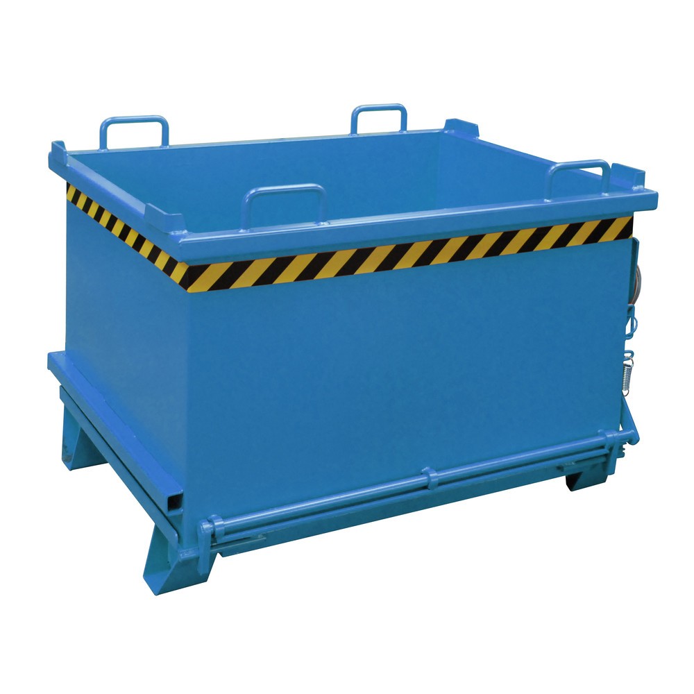 Produktabbildung Nr. 1: Bauer® Klappbodenbehälter, verstärkte Bodenklappe, lackiert, Volumen 0,75 m³, RAL 5012 lichtblau