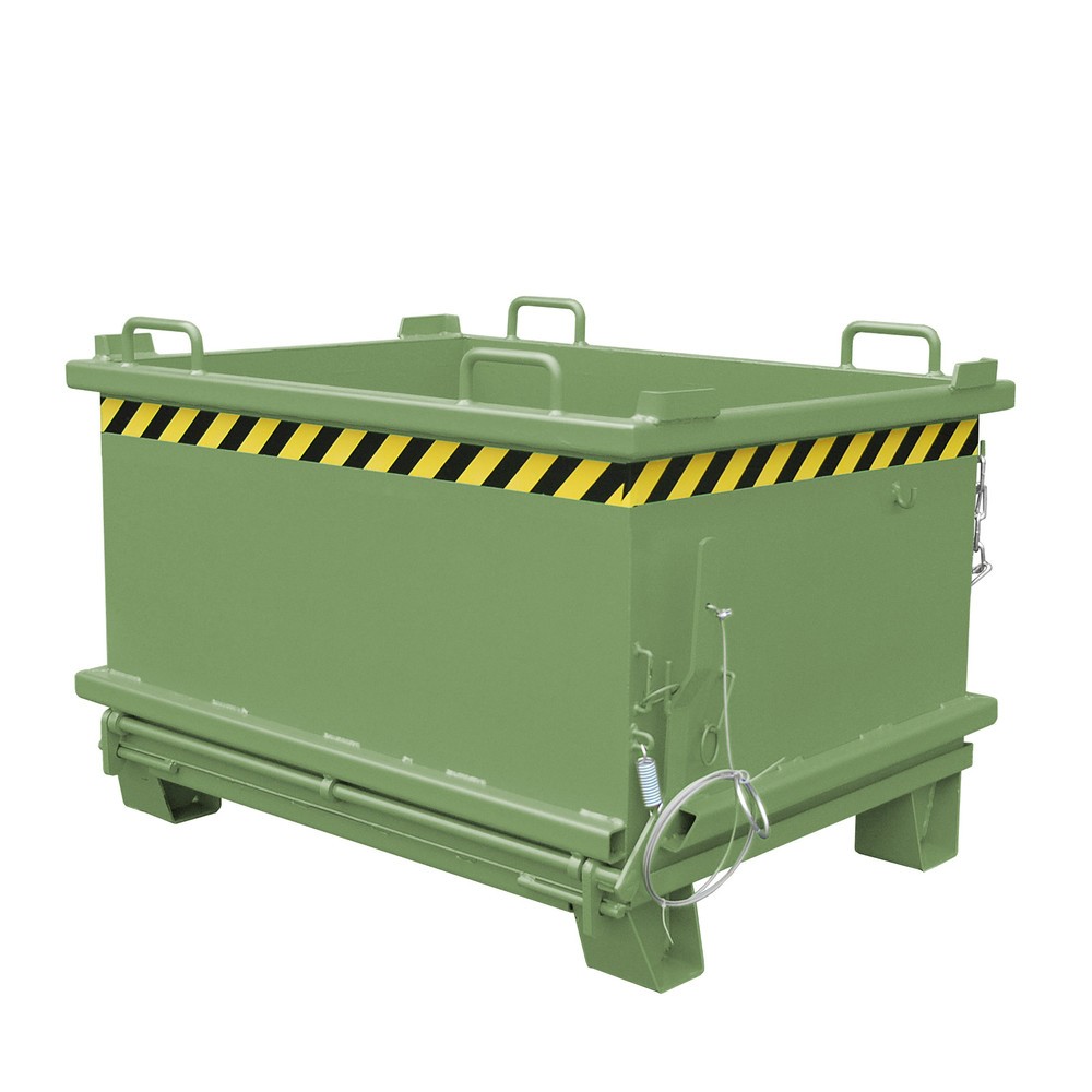 Produktabbildung Nr. 1: Bauer® Klappbodenbehälter, verstärkte Bodenklappe, lackiert, Volumen 0,5 m³, RAL 6011 resedagrün