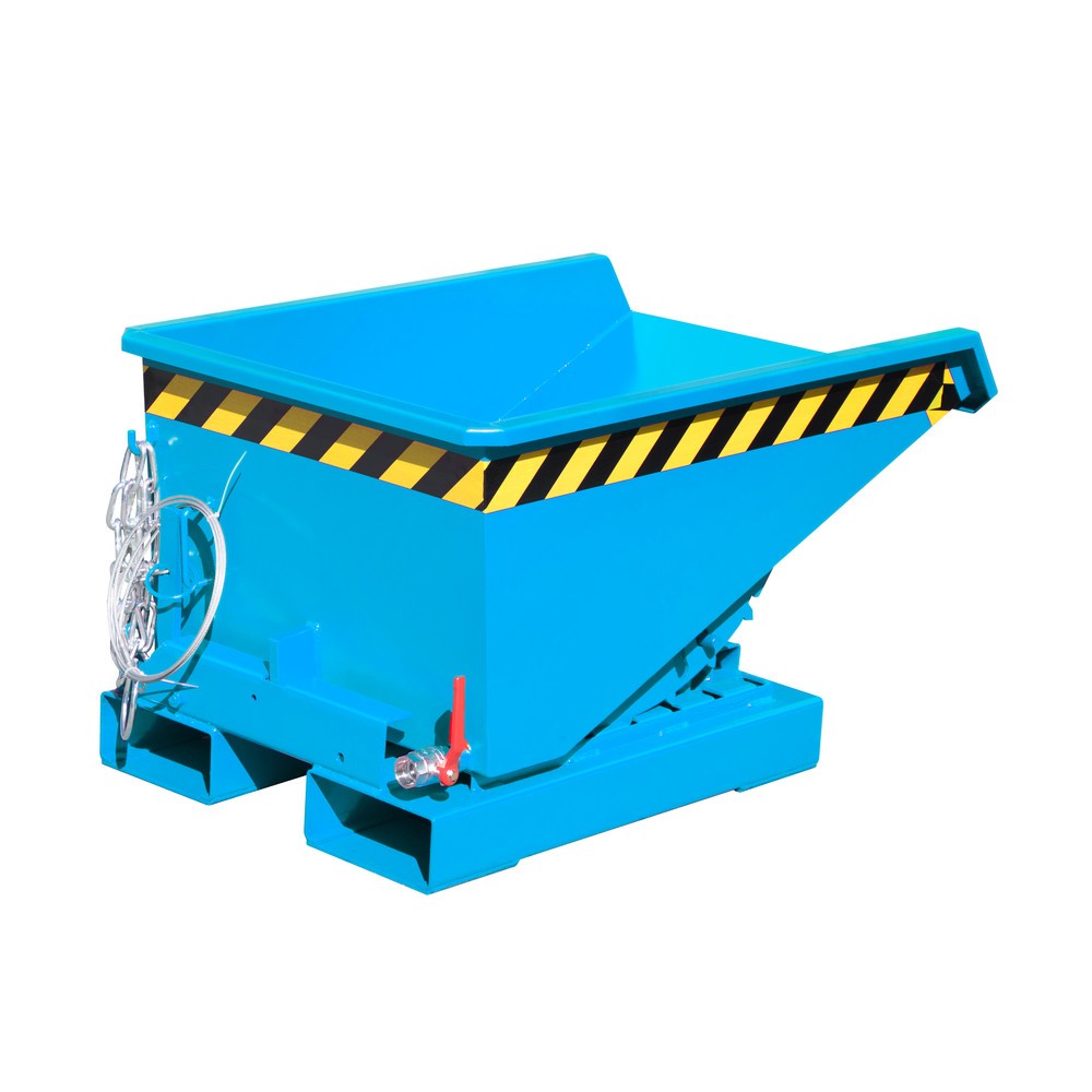 Illustration du produit: Bauer® Mini-benne à copeaux avec mécanisme d'aide au basculement, faible hauteur de construction, peinte, volume 0,15 m³, RAL 5012 bleu clair