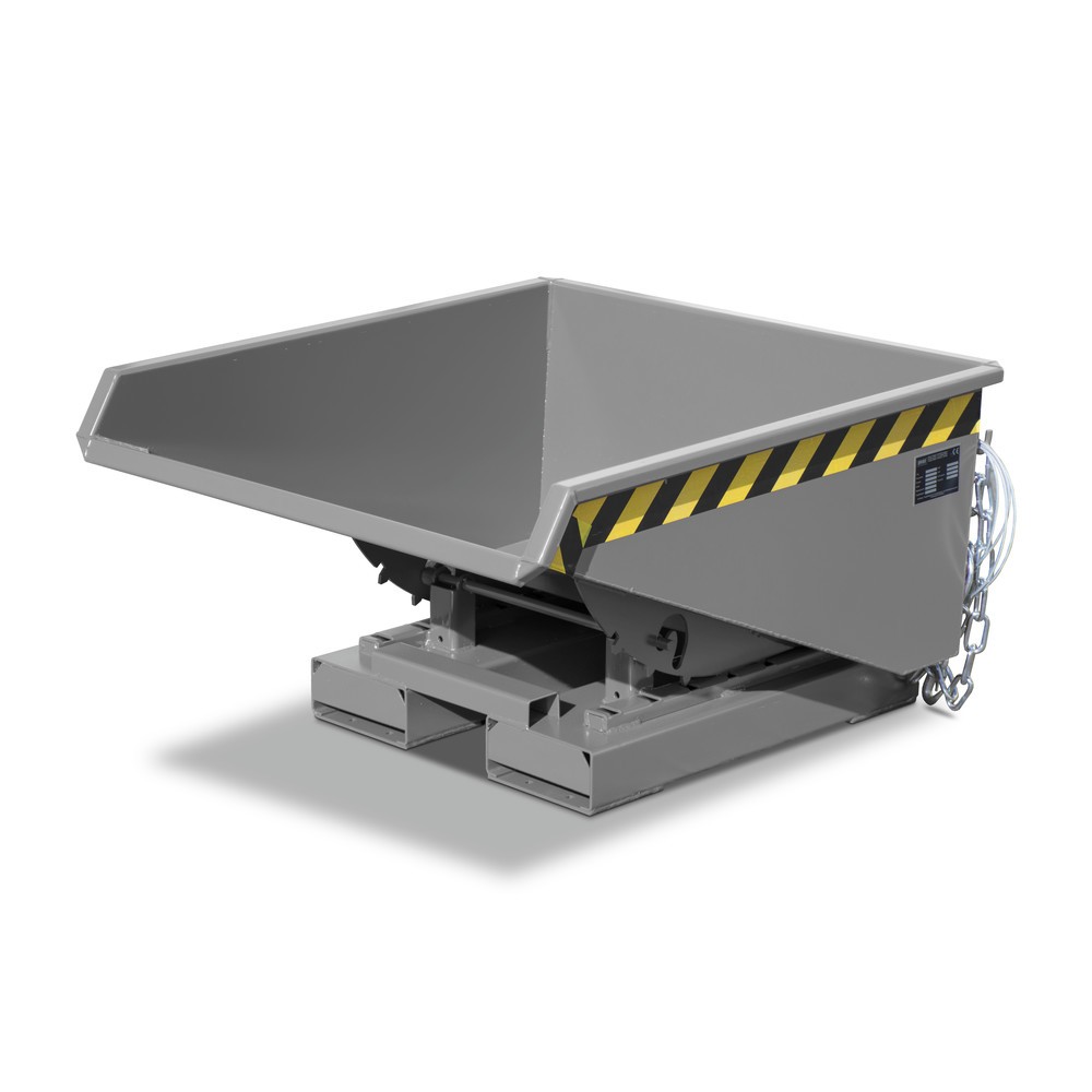 Produktabbildung Nr. 5: Bauer® Mini-Kippbehälter mit Abrollmechanik, niedrige Bauhöhe, lackiert, Volumen 0,225 m³, RAL 7005 mausgrau