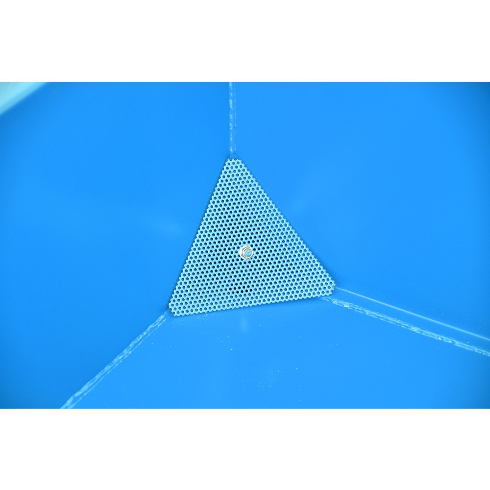 Produktabbildung: Bauer® Mini-Spänebehälter, extrem niedrige Bauhöhe, lackiert, Volumen 0,61 m³, RAL 5012 lichtblau