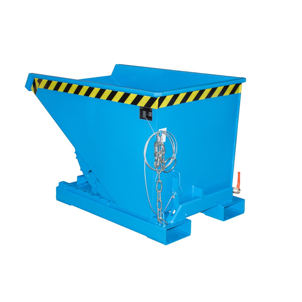Produktabbildung Nr. 1: Bauer® Mini-Spänebehälter mit Abrollmechanik, niedrige Bauhöhe, lackiert, Volumen 0,3 m³, RAL 5012 lichtblau