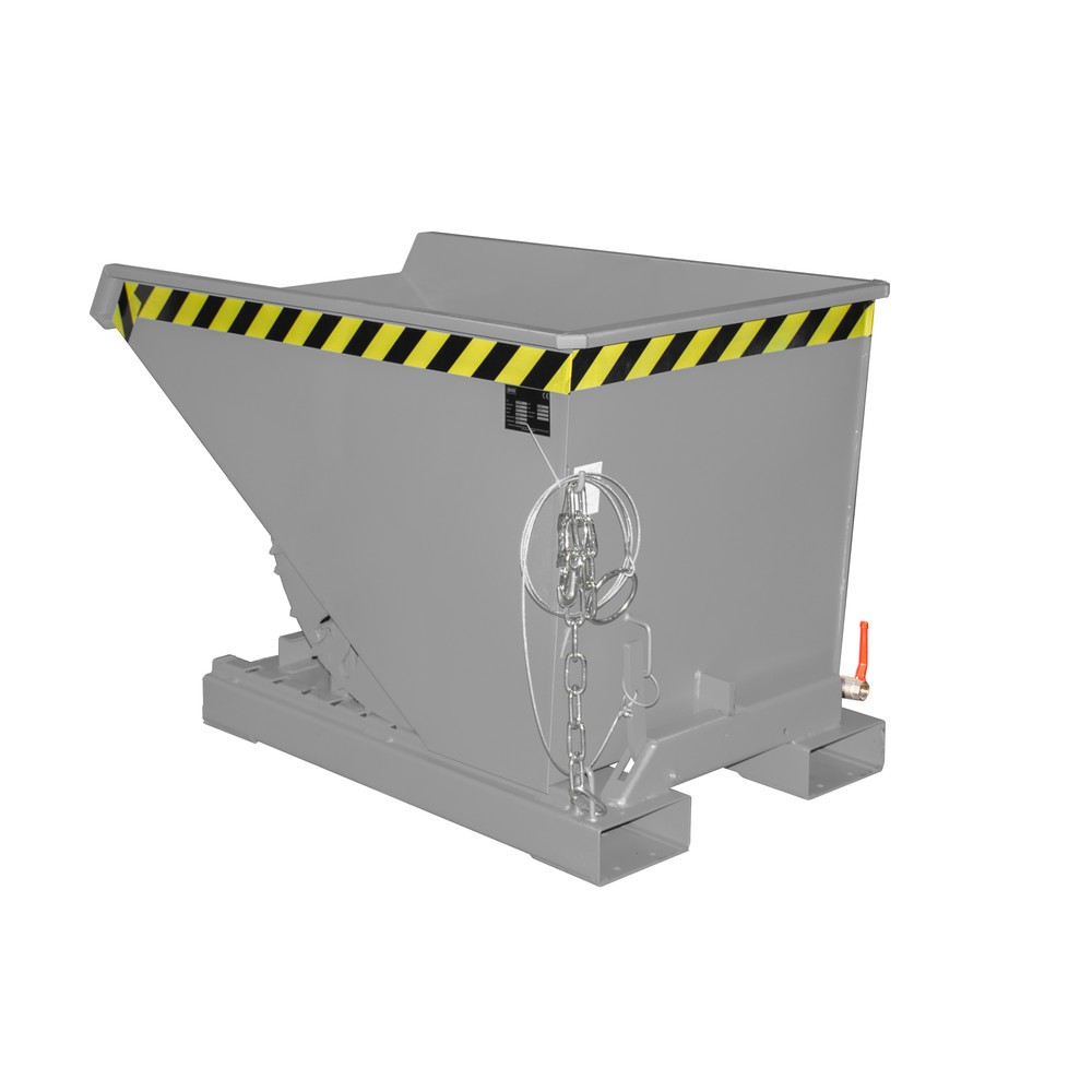Produktabbildung Nr. 1: Bauer® Mini-Spänebehälter mit Abrollmechanik, niedrige Bauhöhe, lackiert, Volumen 0,3 m³, RAL 7005 mausgrau
