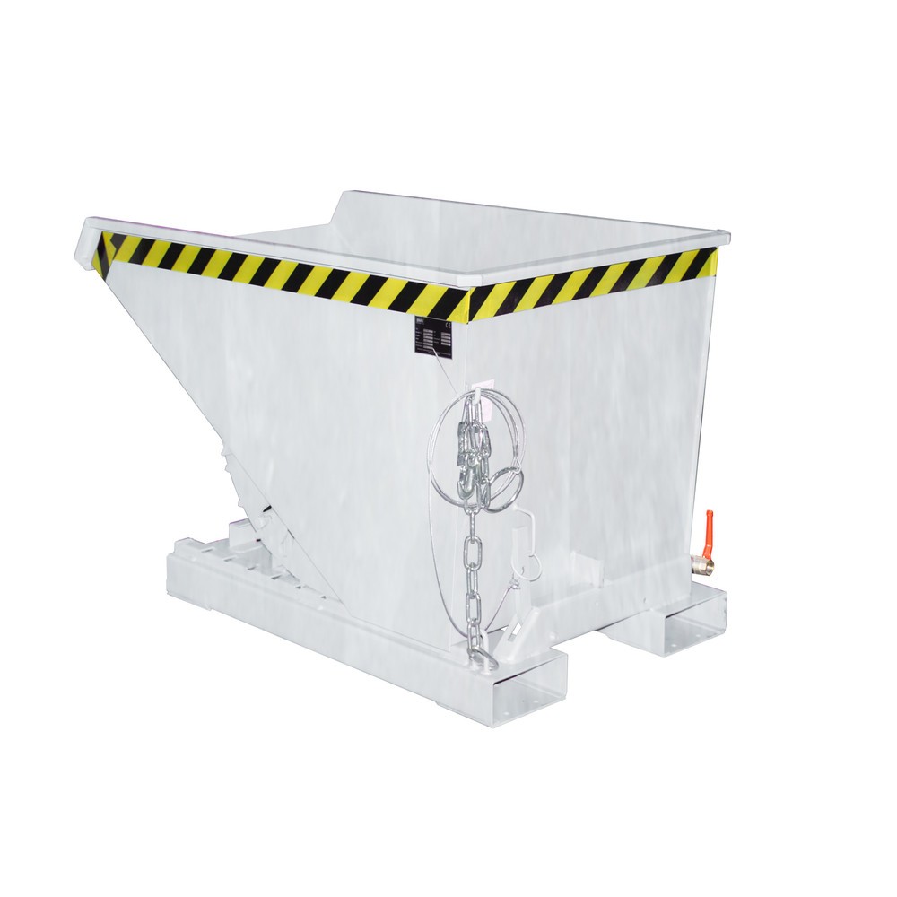 Bauer® Mini-Spänebehälter mit Abrollmechanik, niedrige Bauhöhe, verzinkt, Volumen 0,3 m³ Produktabbildung: Bauer® Mini-Spänebehälter mit Abrollmechanik, niedrige Bauhöhe, verzinkt, Volumen 0,3 m³